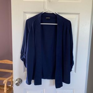 Express navy 3/4 length sleeve cardigan size M